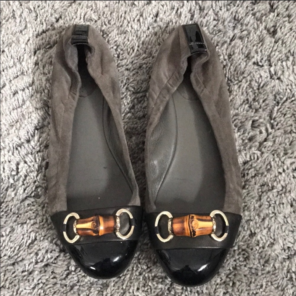 Gucci bamboo horse-bit flats